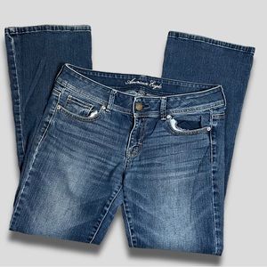 AMERICAN EAGLE Y2K ORIGINAL BOOT JEANS BLUE - 10